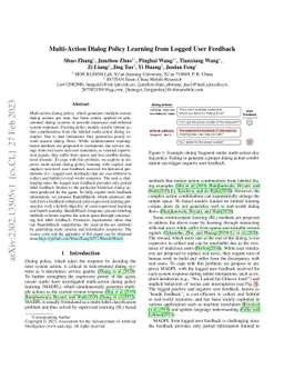 Multi-Action Dialog Policy Learning from Logged User Feedback