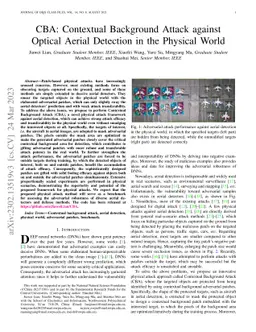 CBA: Contextual Background Attack against Optical Aerial Detection in
  the Physical World