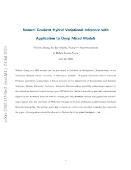 Natural Gradient Hybrid Variational Inference with Application to Deep
  Mixed Models