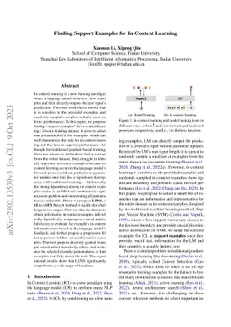 Finding Support Examples for In-Context Learning