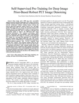 Self-Supervised Pre-Training for Deep Image Prior-Based Robust PET Image
  Denoising