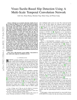 Visuo-Tactile-Based Slip Detection Using A Multi-Scale Temporal
  Convolution Network