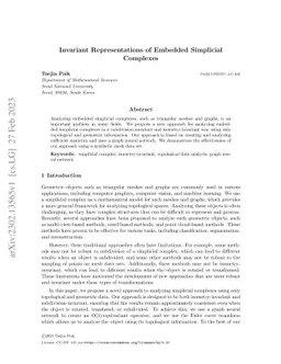 Invariant Representations of Embedded Simplicial Complexes