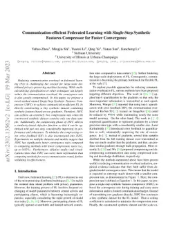 Communication-efficient Federated Learning with Single-Step Synthetic
  Features Compressor for Faster Convergence