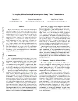 Leveraging Video Coding Knowledge for Deep Video Enhancement