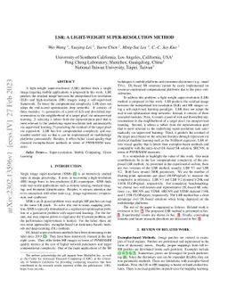 LSR: A Light-Weight Super-Resolution Method
