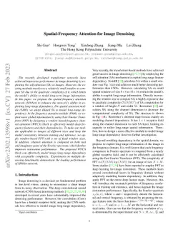 Spatial-Frequency Attention for Image Denoising