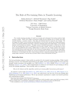The Role of Pre-training Data in Transfer Learning