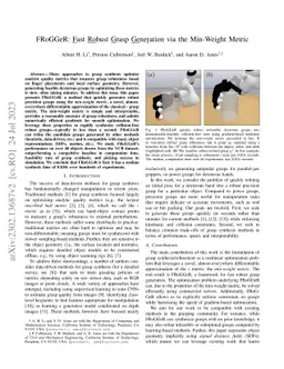FRoGGeR: Fast Robust Grasp Generation via the Min-Weight Metric