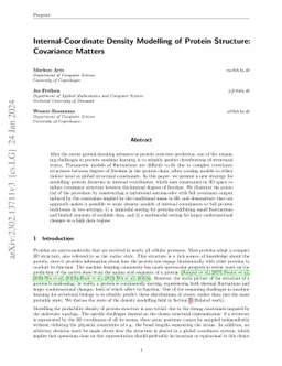 Internal-Coordinate Density Modelling of Protein Structure: Covariance
  Matters