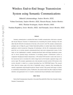 Wireless End-to-End Image Transmission System using Semantic
  Communications