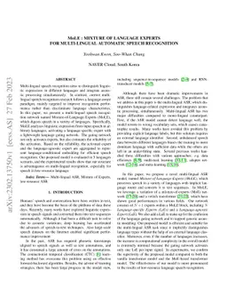 MoLE : Mixture of Language Experts for Multi-Lingual Automatic Speech
  Recognition