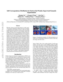 Self Correspondence Distillation for End-to-End Weakly-Supervised
  Semantic Segmentation