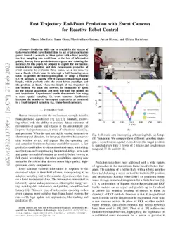 Fast Trajectory End-Point Prediction with Event Cameras for Reactive
  Robot Control