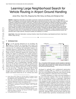Learning Large Neighborhood Search for Vehicle Routing in Airport Ground
  Handling