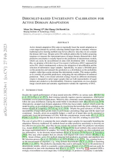 Dirichlet-based Uncertainty Calibration for Active Domain Adaptation