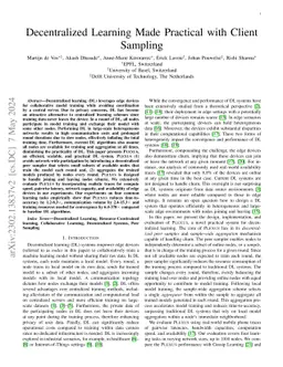 Decentralized Learning Made Practical with Client Sampling