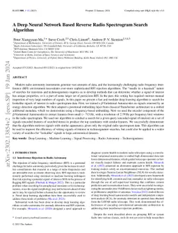 A Deep Neural Network Based Reverse Radio Spectrogram Search Algorithm