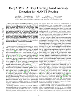 DeepADMR: A Deep Learning based Anomaly Detection for MANET Routing