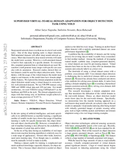 Supervised Virtual-to-Real Domain Adaptation for Object Detection Task
  using YOLO