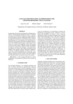 Language identification as improvement for lip-based biometric visual
  systems