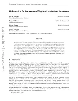 U-Statistics for Importance-Weighted Variational Inference