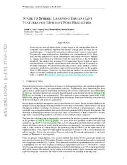 Image to Sphere: Learning Equivariant Features for Efficient Pose
  Prediction