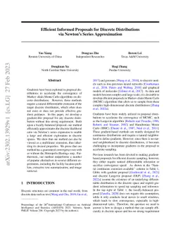 Efficient Informed Proposals for Discrete Distributions via Newton's
  Series Approximation