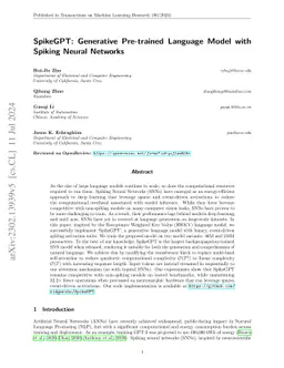 SpikeGPT: Generative Pre-trained Language Model with Spiking Neural
  Networks