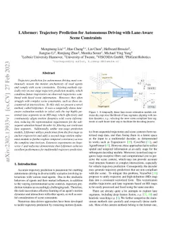 LAformer: Trajectory Prediction for Autonomous Driving with Lane-Aware
  Scene Constraints