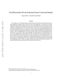 On Differentially Private Federated Linear Contextual Bandits