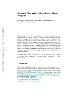 Generator Matrices by Solving Integer Linear Programs