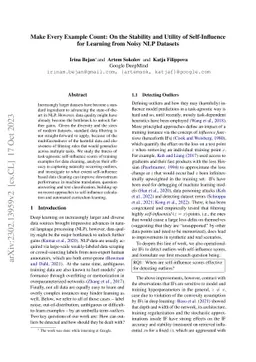 Make Every Example Count: On the Stability and Utility of Self-Influence
  for Learning from Noisy NLP Datasets