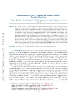 An Approximation Theory Framework for Measure-Transport Sampling
  Algorithms