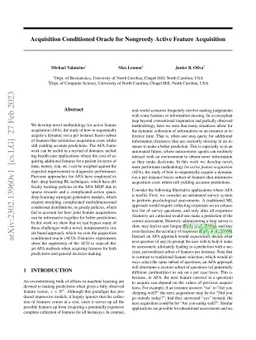 Acquisition Conditioned Oracle for Nongreedy Active Feature Acquisition