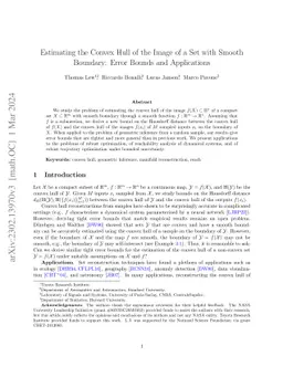 Estimating the Convex Hull of the Image of a Set with Smooth Boundary:
  Error Bounds and Applications