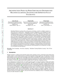 Architecting Peer-to-Peer Serverless Distributed Machine Learning
  Training for Improved Fault Tolerance