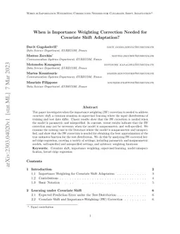 When is Importance Weighting Correction Needed for Covariate Shift
  Adaptation?