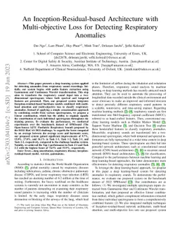 An Inception-Residual-Based Architecture with Multi-Objective Loss for
  Detecting Respiratory Anomalies