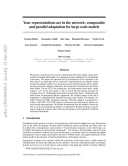 Your representations are in the network: composable and parallel
  adaptation for large scale models