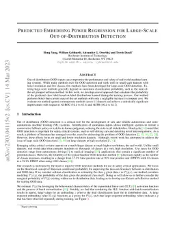 Predicted Embedding Power Regression for Large-Scale Out-of-Distribution
  Detection
