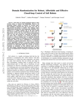 Domain Randomization for Robust, Affordable and Effective Closed-loop
  Control of Soft Robots
