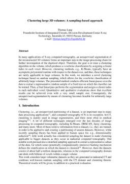 Clustering large 3D volumes: A sampling-based approach