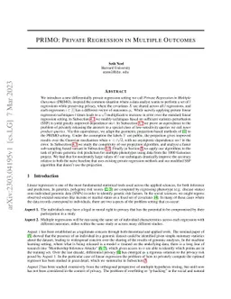 PRIMO: Private Regression in Multiple Outcomes