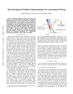 Deep Occupancy-Predictive Representations for Autonomous Driving