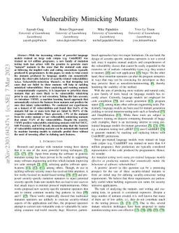 Vulnerability Mimicking Mutants