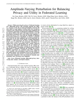 Amplitude-Varying Perturbation for Balancing Privacy and Utility in
  Federated Learning