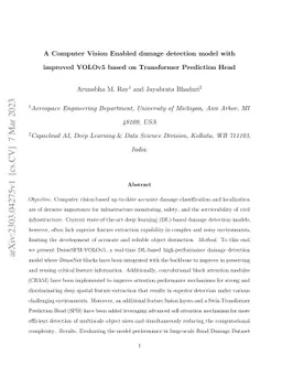 A Computer Vision Enabled damage detection model with improved YOLOv5
  based on Transformer Prediction Head