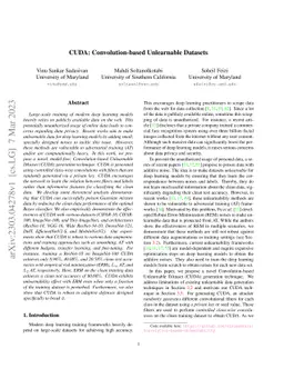 CUDA: Convolution-based Unlearnable Datasets