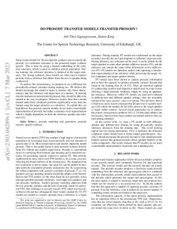 Do Prosody Transfer Models Transfer Prosody?